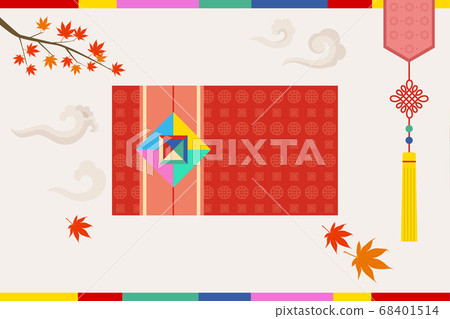 Korean traditional objects vector illustration-red envelope 68401514