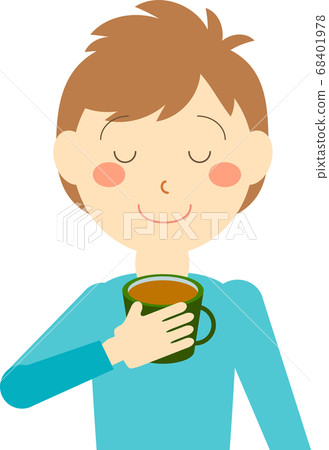 Man relaxing with a drink - Stock Illustration [68401978] - PIXTA