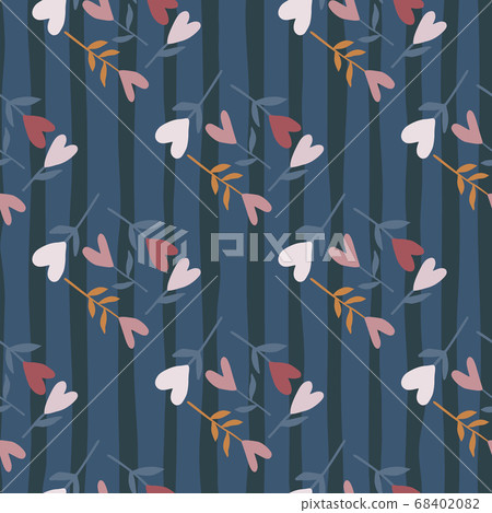 Hand drawn seamless lowe flowers pattern. Light Hand drawn seamless lowe flowers pattern. Light 68402082