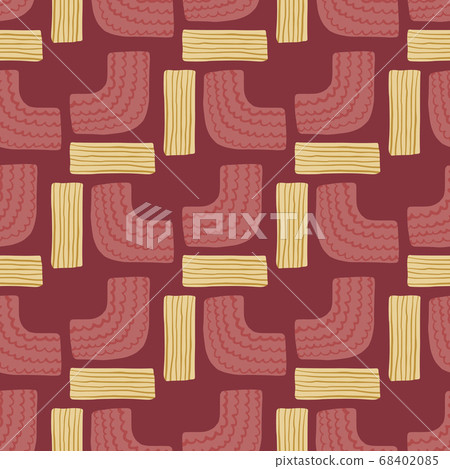Stylized abstract shapes seamless pattern. Hand Stylized abstract shapes seamless pattern. Hand 68402085