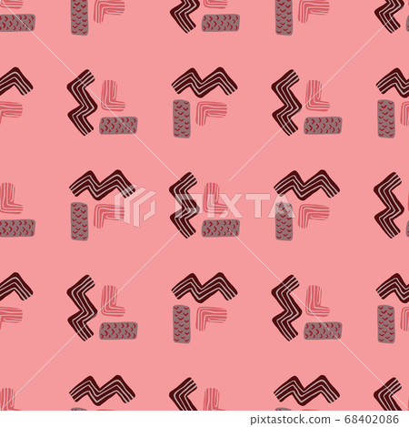 Bright geometris pattern with zigzag elements and Bright geometris pattern with zigzag elements and 68402086