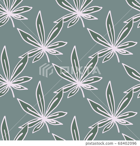 White Weed Pattern White contoured marijuana leaves seamless pattern. - Stock Illustration ...