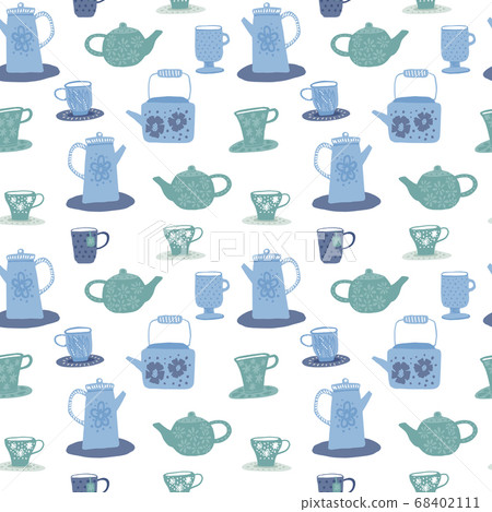Isolated tea ceremony seamless doodle pattern. - Stock Illustration ...