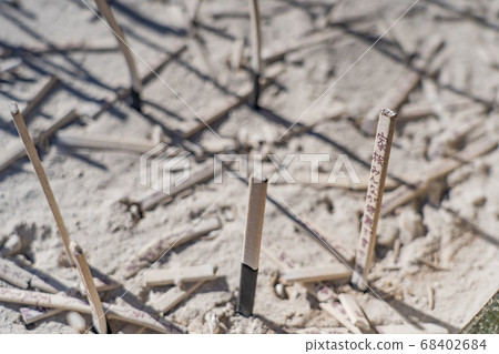 Visit to Eigenji Temple in Shiga Prefecture Incense sticks with letters in the ashes 68402684