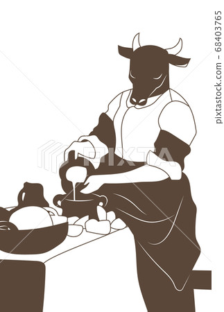 立式牛倒牛奶 68403765