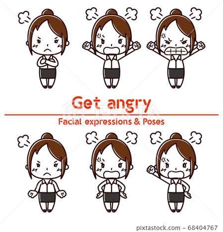 Facial expression and pose / Laughing / Angry / Office Lady / Career Woman 68404767