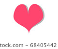 Three-dimensional hot pink heart 68405442