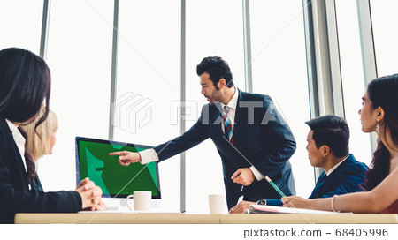 Business people in the conference room with green screen Business people in the conference room with green screen 68405996