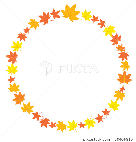 Round frame of autumn leaves Round frame of autumn leaves 68406819