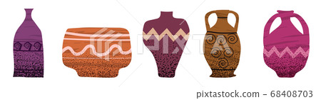 Set Trendy vases abstract contemporary shape textures minimalism. Modern element design for banner, poster, social media templates. Vector illustration isolated Set Trendy vases abstract contemporary shape textures minimalism. Modern element design for banner, poster, social media templates. Vector illustration isolated 68408703