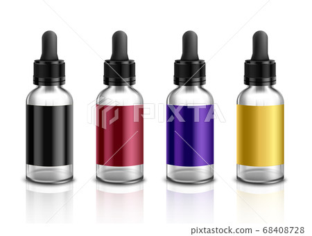 Download Glass Dropper Bottle Mockup Set With Colorful Stock Illustration 68408728 Pixta