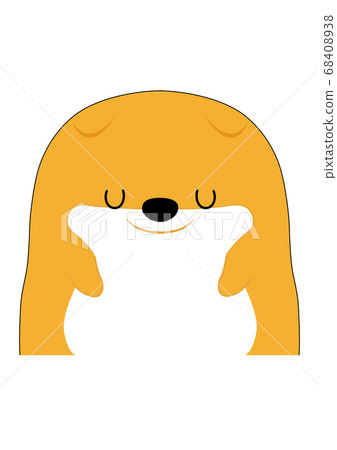 Shiba Inu closing his eyes and bowing Shiba Inu closing his eyes and bowing 68408938