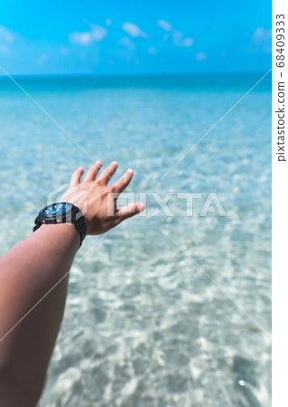 Clear water on the island,Bright blue sea and 68409333