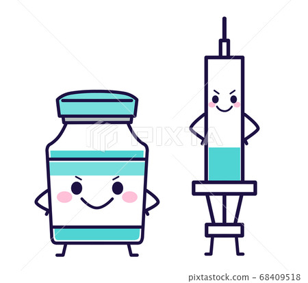 Vaccine pharmaceutical personification image illustration 68409518