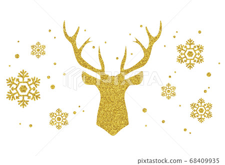 Gold glitter element design-deer Gold glitter element design-deer 68409935