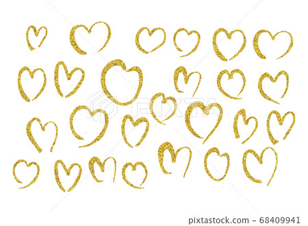 Gold Glitter Element Design-Heart Gold Glitter Element Design-Heart 68409941