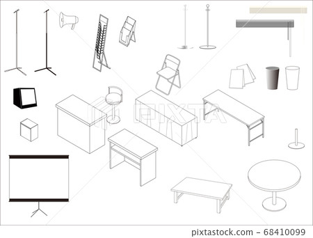 Illustration of equipment for exhibitions and events Illustration of equipment for exhibitions and events 68410099
