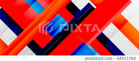 Geometric abstract backgrounds with shadow lines, modern forms, rectangles, squares and fluid gradients. Bright colorful stripes cool backdrops 68411768