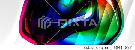 Vector abstract background, flowing liquid style bubble with metallic, color quicksilver chrome texture and color glow effects Vector abstract background, flowing liquid style bubble with metallic, color quicksilver chrome texture and color glow effects 68411857