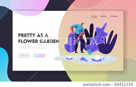 Gardener or Botanist Scientist Stand with Net Gardener or Botanist Scientist Stand with Net 68412239