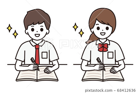 男學生女學生學習插圖 68412636