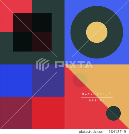 Neo memphis geometric pattern with circles, squares and lines. Pop art abstract background for covers, banners, flyers and posters and other templates 68412749