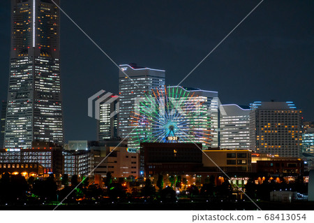 [Kanagawa Prefecture] Night view of Minatomirai 68413054