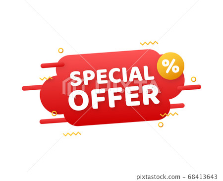 Special Offer grunge style red colored. Discount label. Vector stock illustration. Special Offer grunge style red colored. Discount label. Vector stock illustration. 68413643
