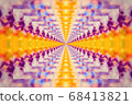 Orange abstract glass tunnel background, design 68413821