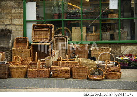 A basket of a general store seen in the streets of Europe 68414173