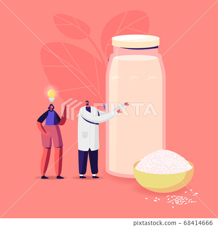 Doctor Offer to Patient Character Dairy Free Milk Drink of Rice for Healthy Eating and Dieting. Alternative Beverages Doctor Offer to Patient Character Dairy Free Milk Drink of Rice for Healthy Eating and Dieting. Alternative Beverages 68414666
