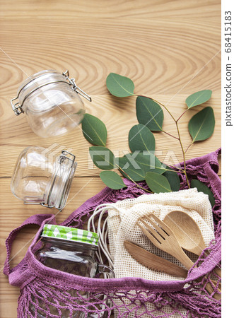 Mesh bag, cotton bags and glass jars Mesh bag, cotton bags and glass jars 68415183