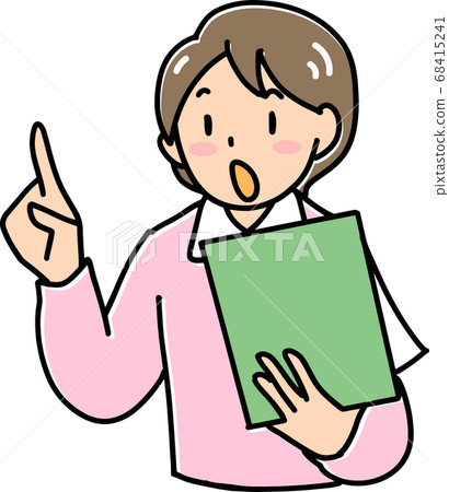 Woman checking while looking at the list Woman checking while looking at the list 68415241