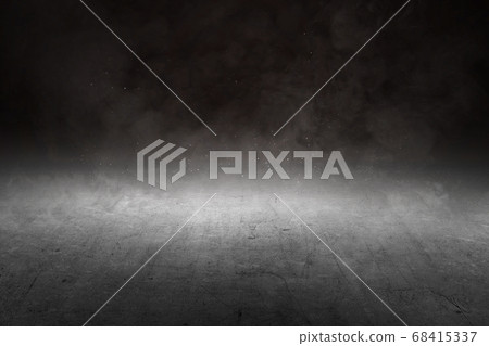 Concrete floor with smoke and light Concrete floor with smoke and light 68415337