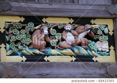日光東照宮神社不說話不說話(三隻猴子) 日光東照宮神社不說話不說話(三隻猴子) 68415565