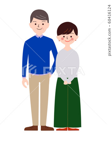 Mature couple front view whole body Mature couple front view whole body 68416124
