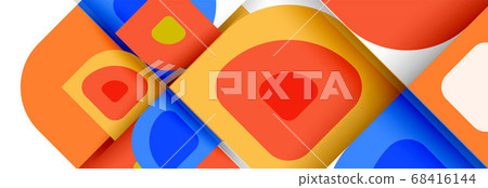 Set of vector modern geometric abstract backgrounds with repeating abstract round shapes patterns and shadow effects Set of vector modern geometric abstract backgrounds with repeating abstract round shapes patterns and shadow effects 68416144