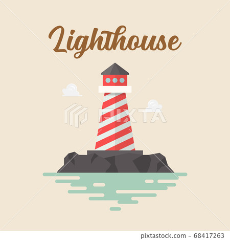 Lighthouse in flat style vector 68417263