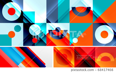 Minimalistic designs, creative concepts, vector geometric abstract background set 68417408