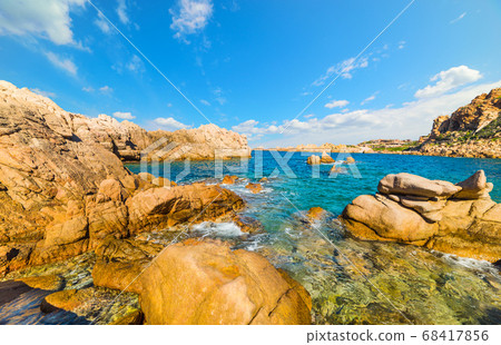 Yellow rocks in Costa Paradiso 68417856