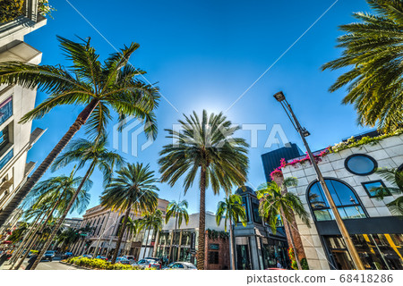 Rodeo drive in Beverly Hills Rodeo drive in Beverly Hills 68418286