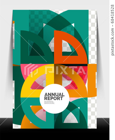 Business flyer annual report, circle and triangle shapes modern design 68418528
