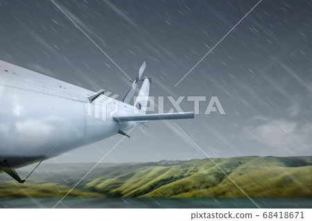 Airplane flying in the air 68418671