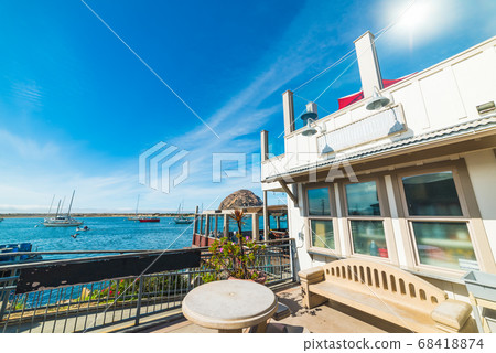 wooden porch by the sea in Morro Bay 68418874
