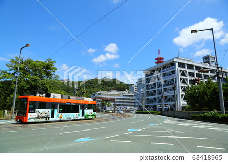 Tram and Matsuyama castle Tram and Matsuyama castle 68418965