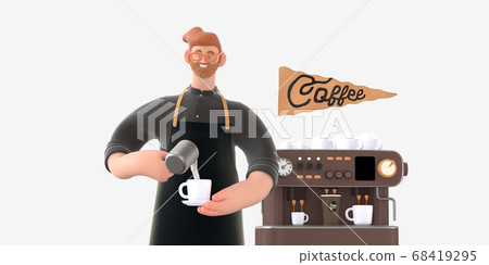 Coffee shop 3D illustartion Coffee shop 3D illustartion 68419295