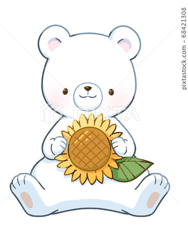 Polar bear and sunflower 68421308
