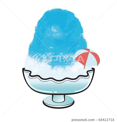 Blue Hawaiian oyster ice with mini parasol 68422718