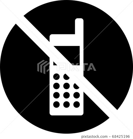 禁止使用手機的象形圖(剪影版) 禁止使用手機的象形圖(剪影版) 68425196