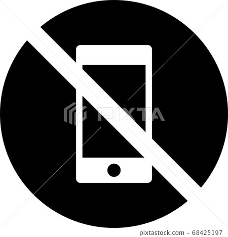 禁止使用智能手機的象形圖(剪影版) 禁止使用智能手機的象形圖(剪影版) 68425197